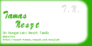 tamas neszt business card